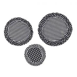 Nuts Innovations AG Textildeckel 3er-Set Schwarz, Weiß Gestreift Unbewachst